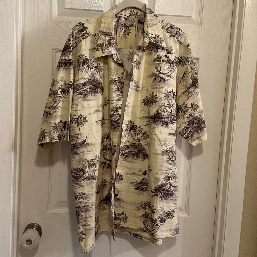 Hollis River Mens Shirt XL Short Sleeve Tropical‎ Hawaiian Button Down